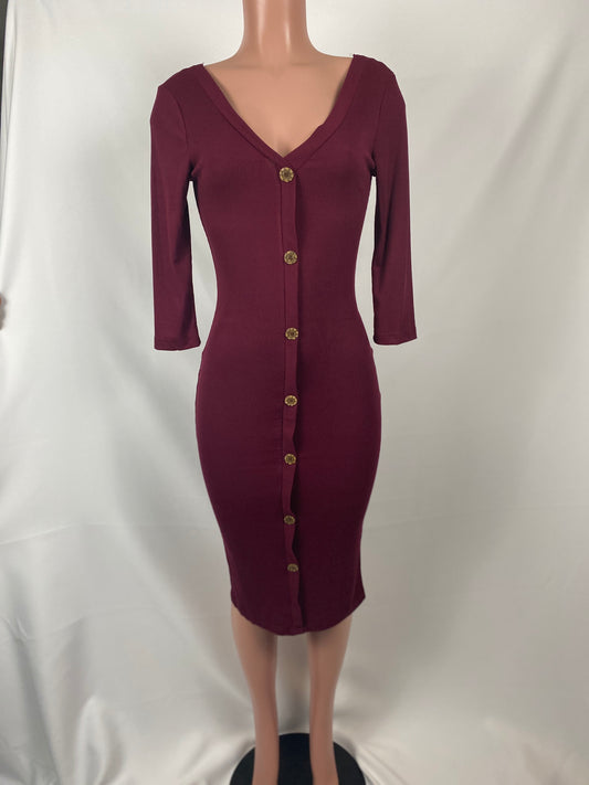 Carmen Dress - Burgundy